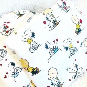 NWOT POTTERY BARN KIDS Peanuts Valentines Day Organic Cotton Sheet Set